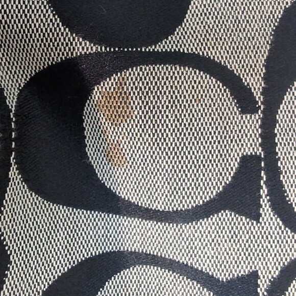 Vintage Coach Purse Canvas and Leather Black and Cream - Picture 8 of 9